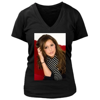 Ashley Tisdale Women's Deep V-Neck TShirt