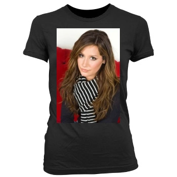 Ashley Tisdale Women's Junior Cut Crewneck T-Shirt