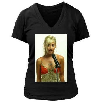 Ashley Tisdale Women's Deep V-Neck TShirt