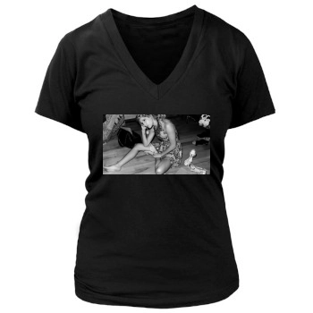 Ashley Tisdale Women's Deep V-Neck TShirt