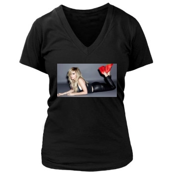 Ashley Tisdale Women's Deep V-Neck TShirt