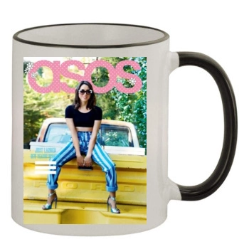 Aubrey Plaza 11oz Colored Rim & Handle Mug