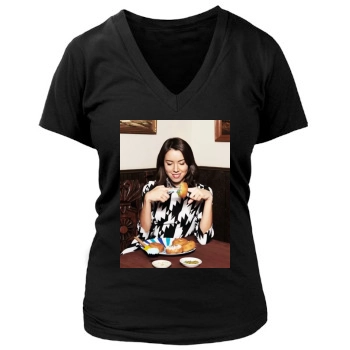 Aubrey Plaza Women's Deep V-Neck TShirt