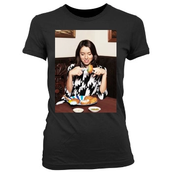 Aubrey Plaza Women's Junior Cut Crewneck T-Shirt