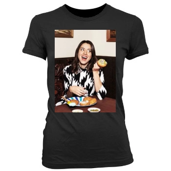 Aubrey Plaza Women's Junior Cut Crewneck T-Shirt