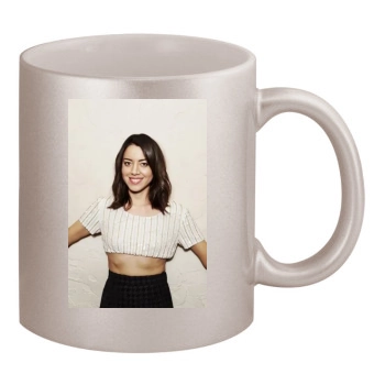 Aubrey Plaza 11oz Metallic Silver Mug