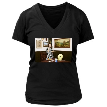 Aubrey Plaza Women's Deep V-Neck TShirt