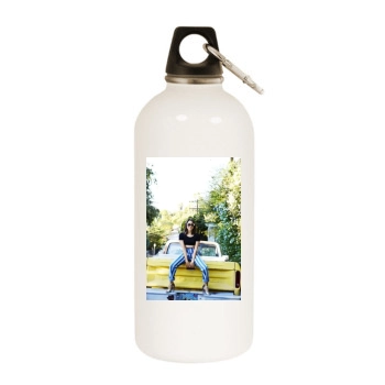 Aubrey Plaza White Water Bottle With Carabiner