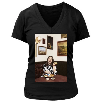 Aubrey Plaza Women's Deep V-Neck TShirt