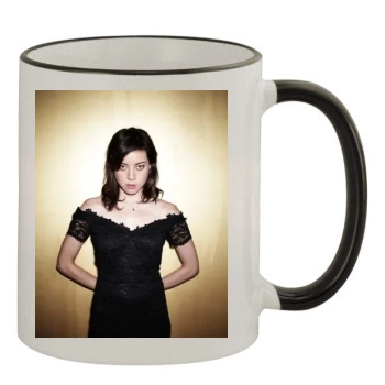 Aubrey Plaza 11oz Colored Rim & Handle Mug