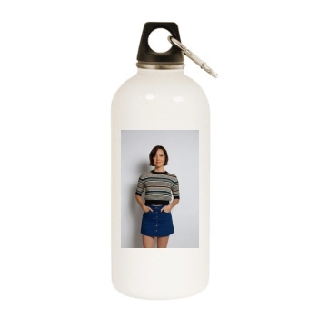 Aubrey Plaza White Water Bottle With Carabiner