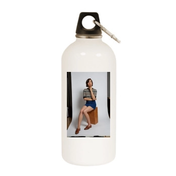 Aubrey Plaza White Water Bottle With Carabiner