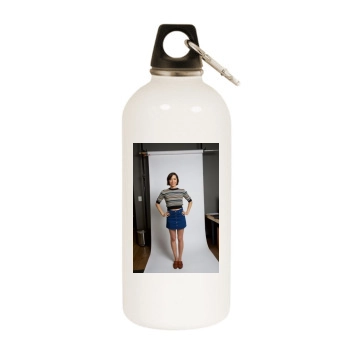 Aubrey Plaza White Water Bottle With Carabiner