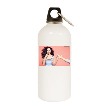 Aubrey Plaza White Water Bottle With Carabiner