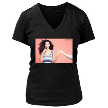 Aubrey Plaza Women's Deep V-Neck TShirt