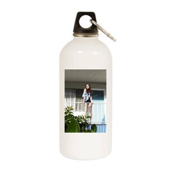 Aubrey Plaza White Water Bottle With Carabiner