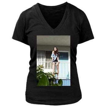 Aubrey Plaza Women's Deep V-Neck TShirt