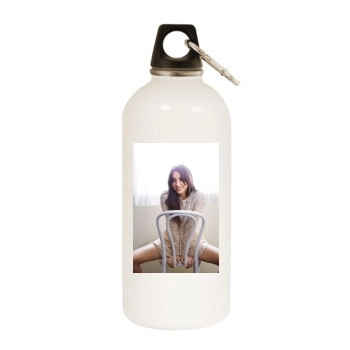 Aubrey Plaza White Water Bottle With Carabiner