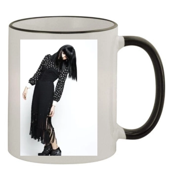 Aubrey Plaza 11oz Colored Rim & Handle Mug