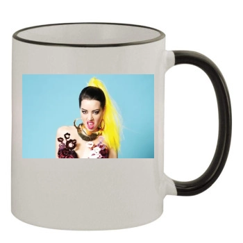 Aubrey Plaza 11oz Colored Rim & Handle Mug