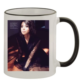 Aubrey Plaza 11oz Colored Rim & Handle Mug