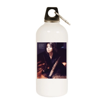 Aubrey Plaza White Water Bottle With Carabiner