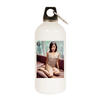 Aubrey Plaza White Water Bottle With Carabiner