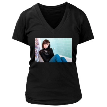 Aubrey Plaza Women's Deep V-Neck TShirt