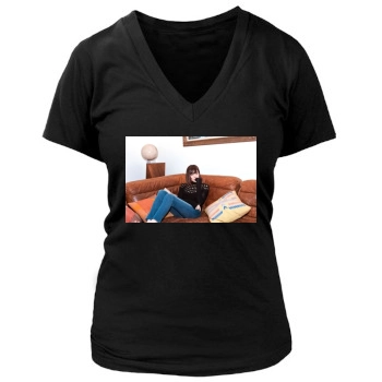 Aubrey Plaza Women's Deep V-Neck TShirt