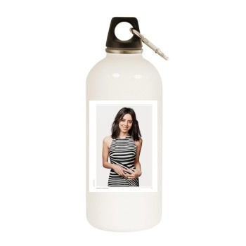 Aubrey Plaza White Water Bottle With Carabiner