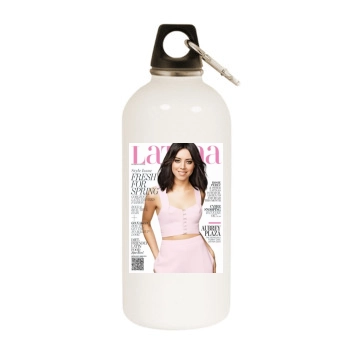 Aubrey Plaza White Water Bottle With Carabiner