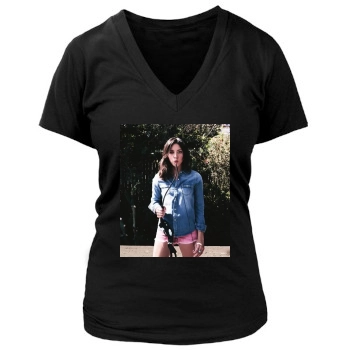 Aubrey Plaza Women's Deep V-Neck TShirt