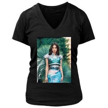 Aubrey Plaza Women's Deep V-Neck TShirt