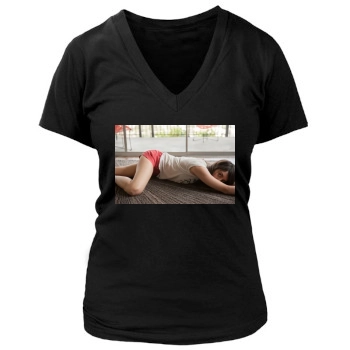 Aubrey Plaza Women's Deep V-Neck TShirt