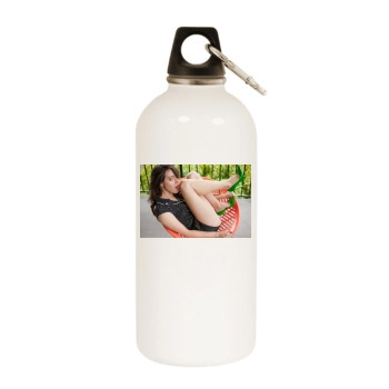 Aubrey Plaza White Water Bottle With Carabiner