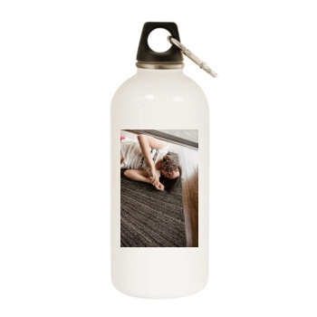 Aubrey Plaza White Water Bottle With Carabiner