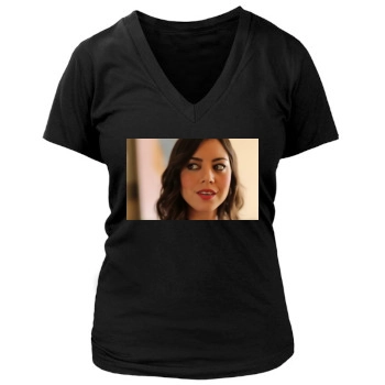 Aubrey Plaza Women's Deep V-Neck TShirt