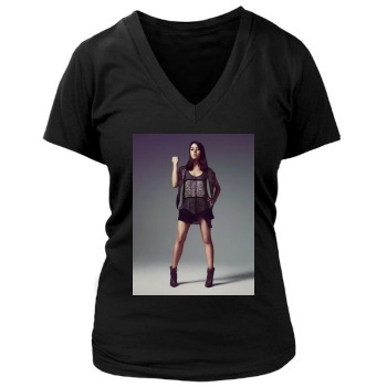 Aubrey Plaza Women's Deep V-Neck TShirt