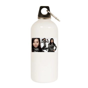 Aubrey Plaza White Water Bottle With Carabiner