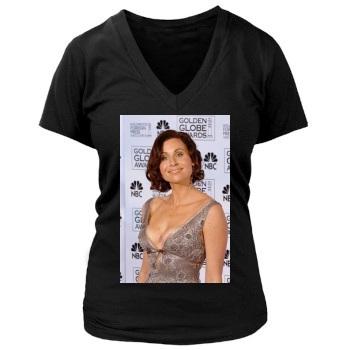 Minnie Driver Women's Deep V-Neck TShirt