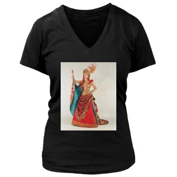 Minnie Driver Women's Deep V-Neck TShirt