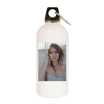 Saffron Burrows White Water Bottle With Carabiner