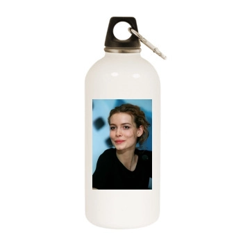 Saffron Burrows White Water Bottle With Carabiner