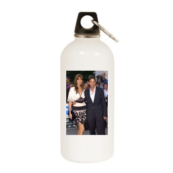 Saffron Burrows White Water Bottle With Carabiner