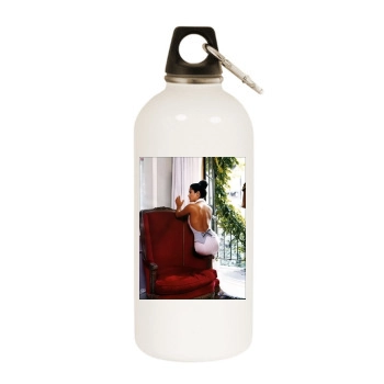 Salma Hayek White Water Bottle With Carabiner