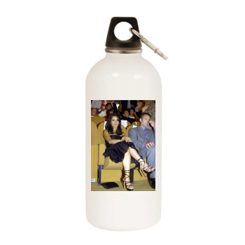 Salma Hayek White Water Bottle With Carabiner