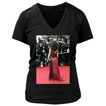 Salma Hayek Women's Deep V-Neck TShirt