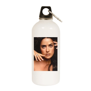 Salma Hayek White Water Bottle With Carabiner