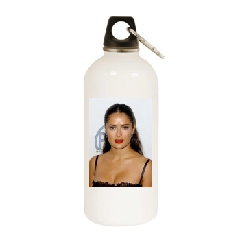 Salma Hayek White Water Bottle With Carabiner