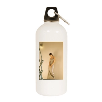 Salma Hayek White Water Bottle With Carabiner